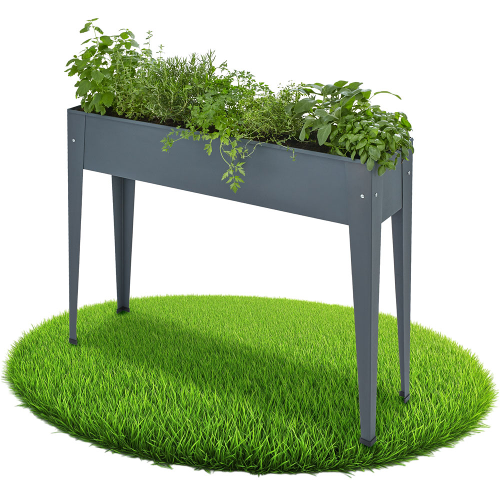 tectake Calendula Anthracite Raised Bed with Drainage Hole 42L Image 2