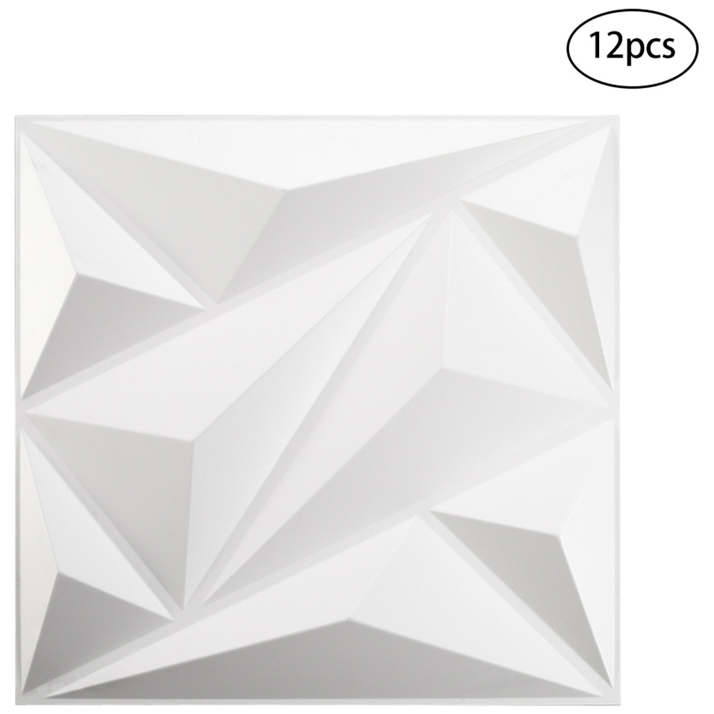 Living and Home White Diamond Design 3D Wall Panels 12 Pack Image 5