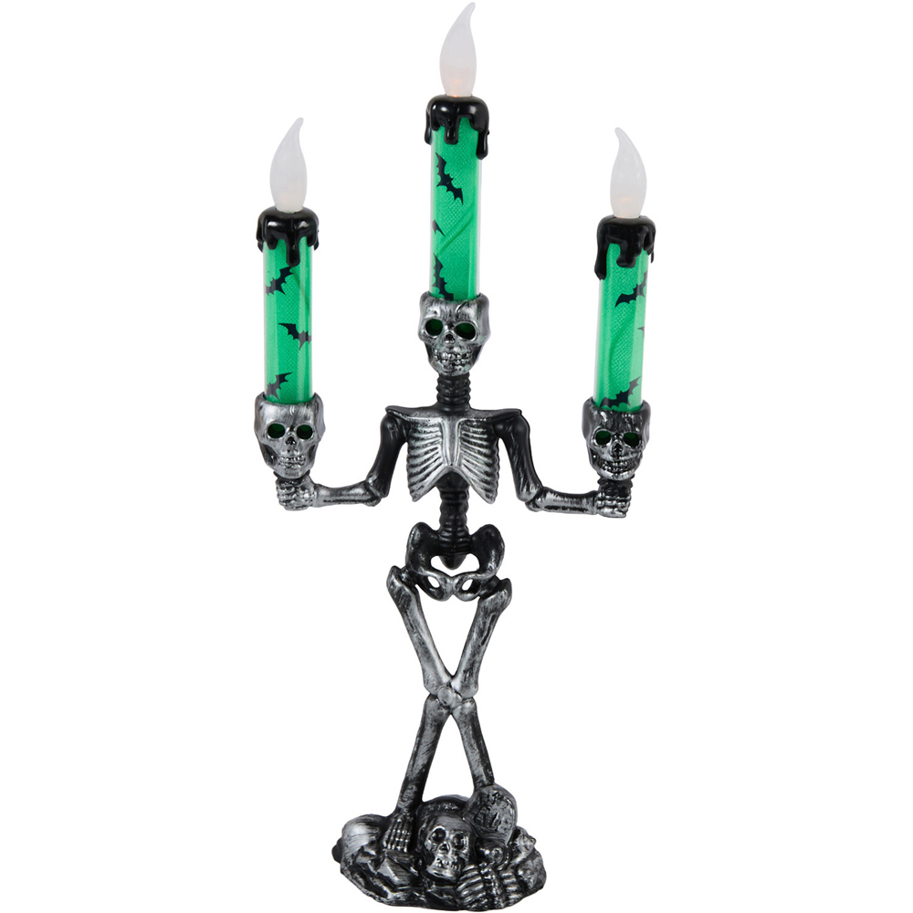 LED Skeleton Candle with Holder Image 4