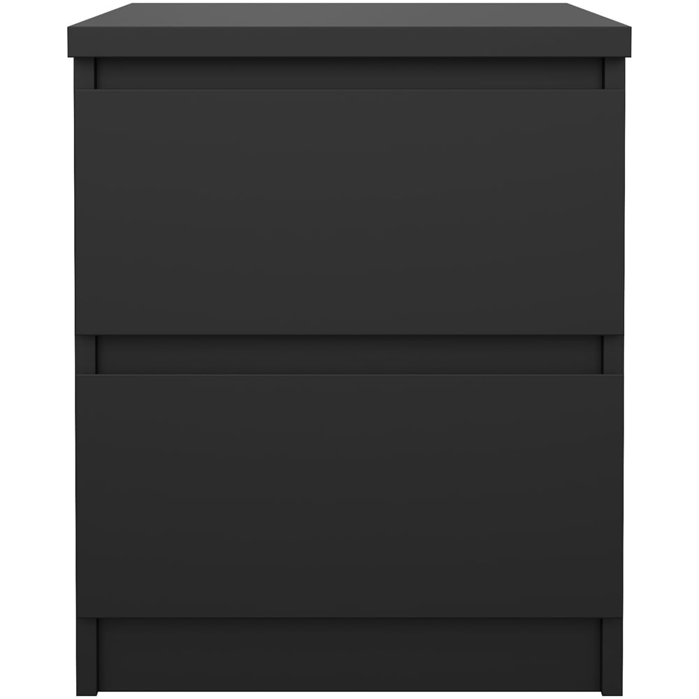 Florence Naia 2 Drawer Matt Black Bedside Table Image 3