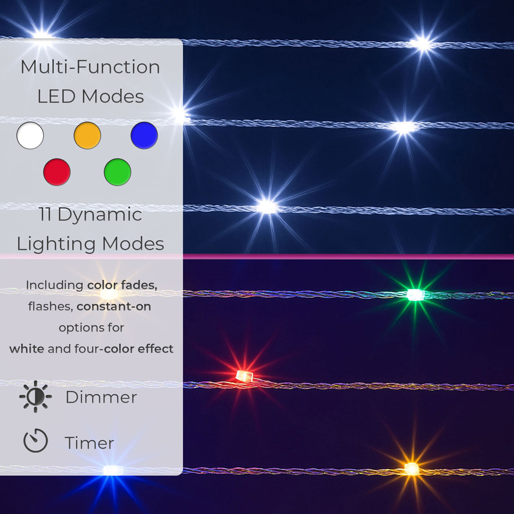 Neo Multicolour Waterfall LED Outdoor Christmas Tree with Remote 6ft Image 7