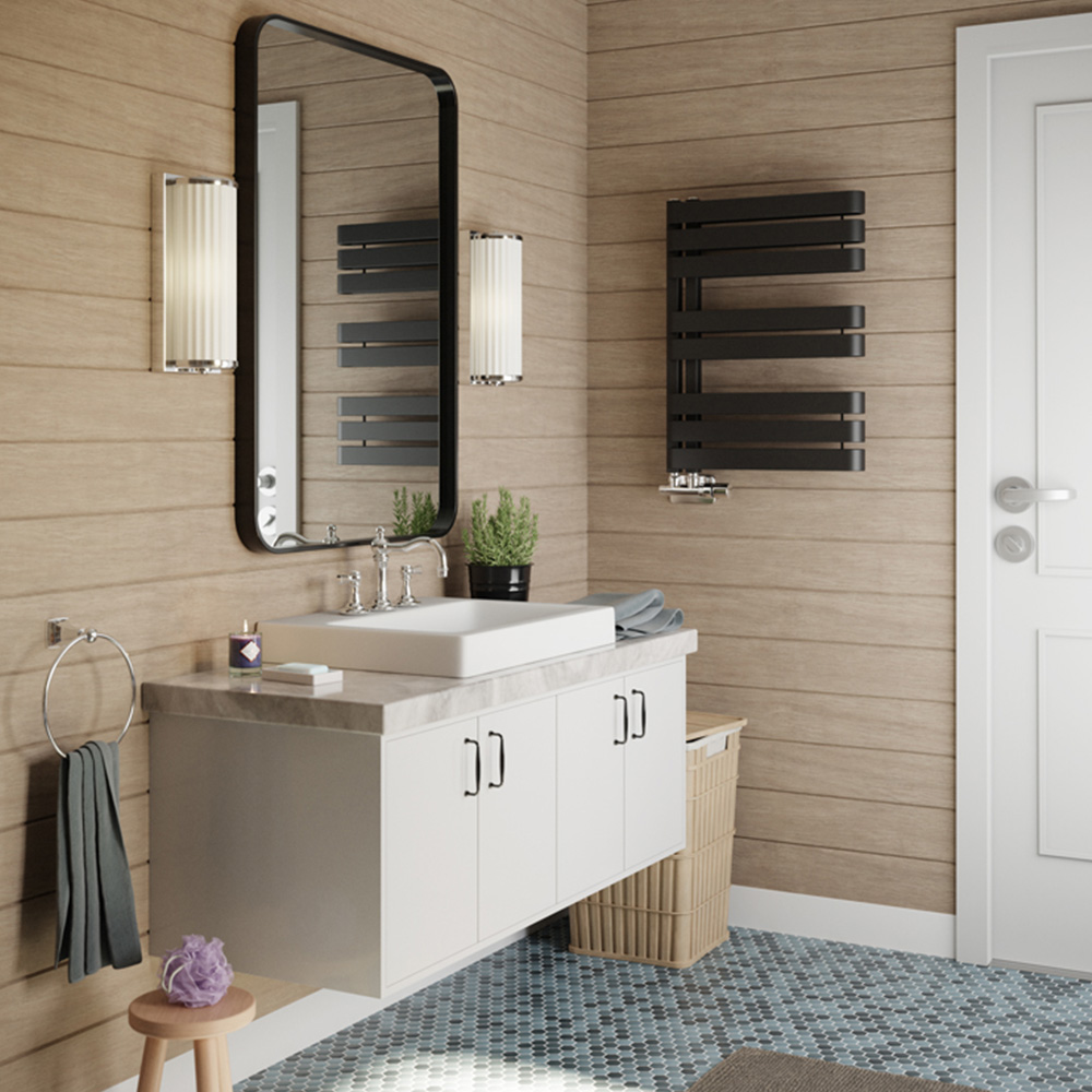 Terma Warp S Matt Black Heated Towel Rail 1535 BTU 655 x 500mm Image 6