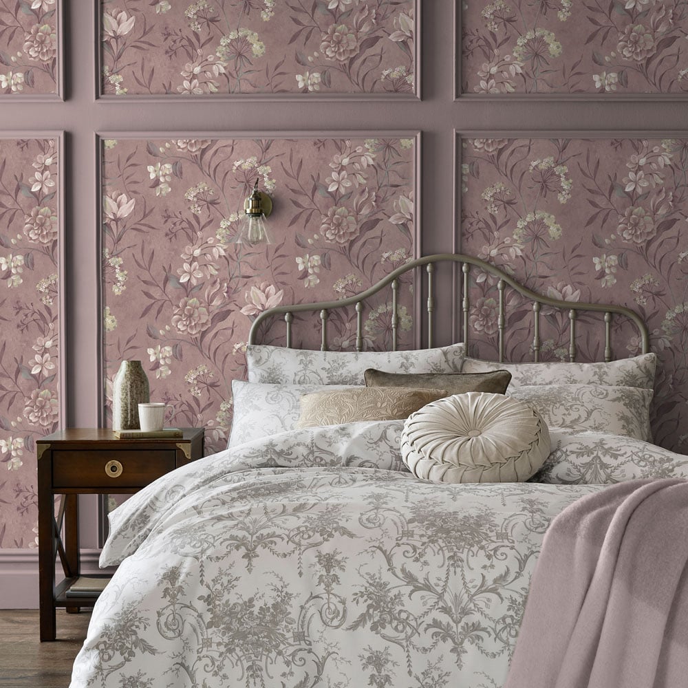 Laura Ashley Blairmore Floral Grape Wallpaper Image 3