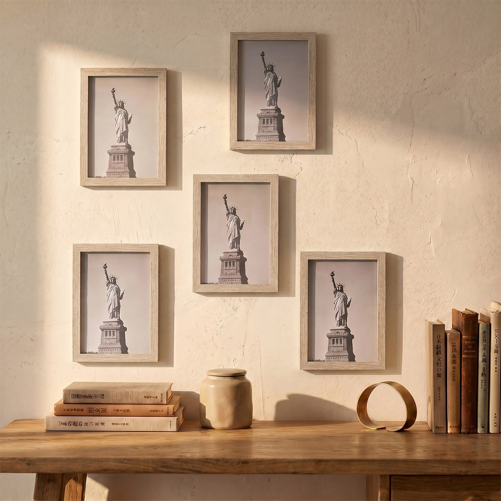 Living and Home Grey Wood Photo Frame 8.3 x 11.7 inch 5 Pack Image 7