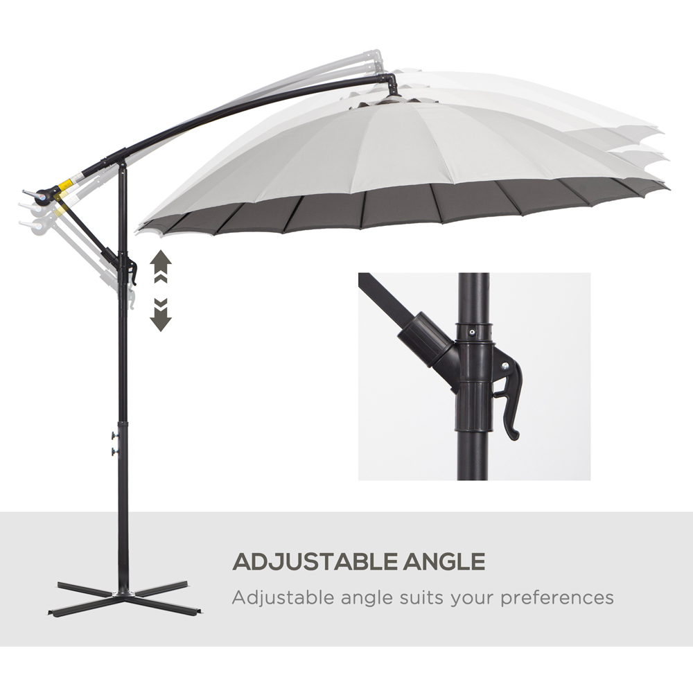 Outsunny Grey Crank Handle Cantilever Banana Parasol 3m Image 5
