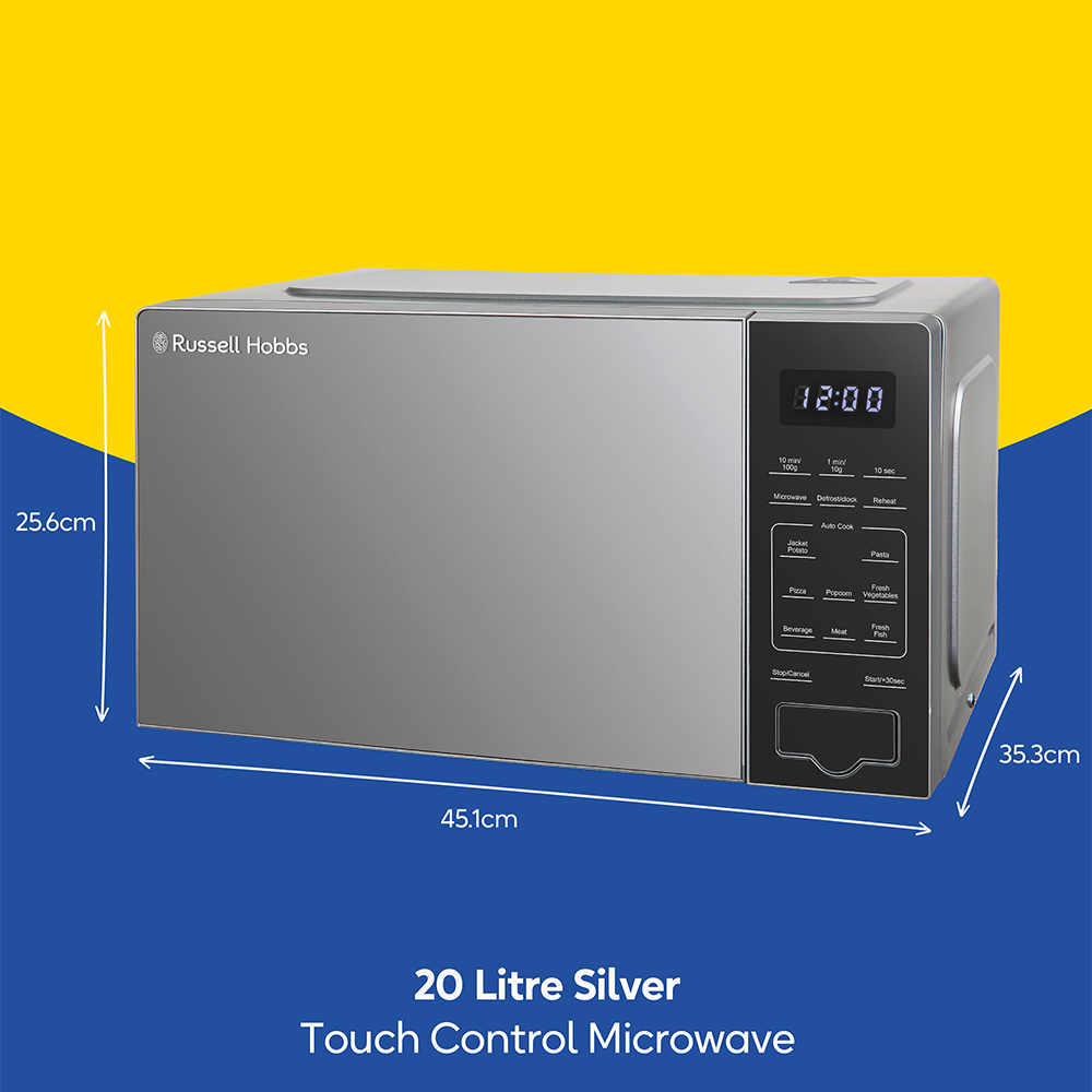 Russell Hobbs RHMT2005S Silver 20L Compact Touch Control Digital Microwave 700W Image 9