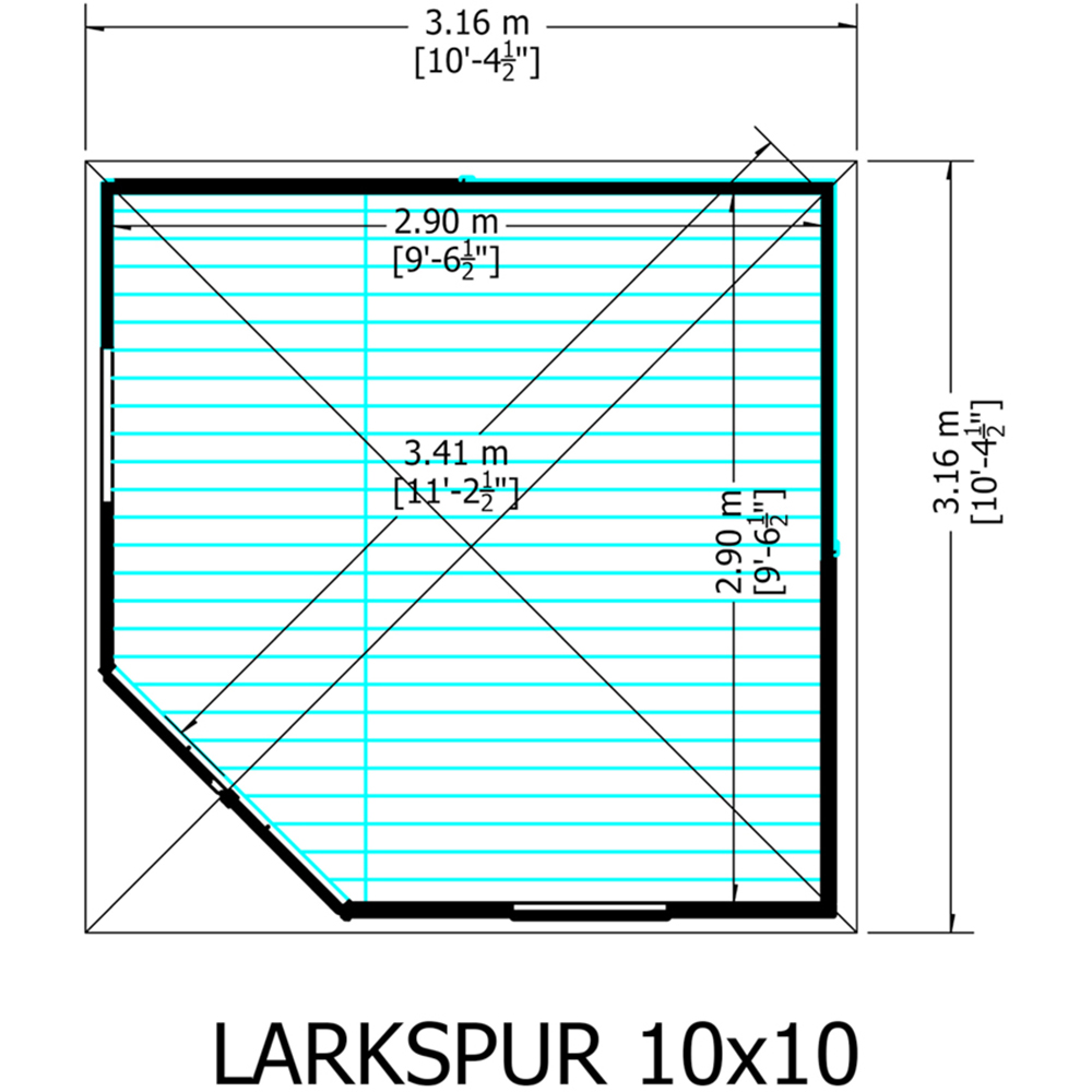 Shire Larkspur 10 x 10ft Double Door Shiplap Apex Summerhouse Image 5