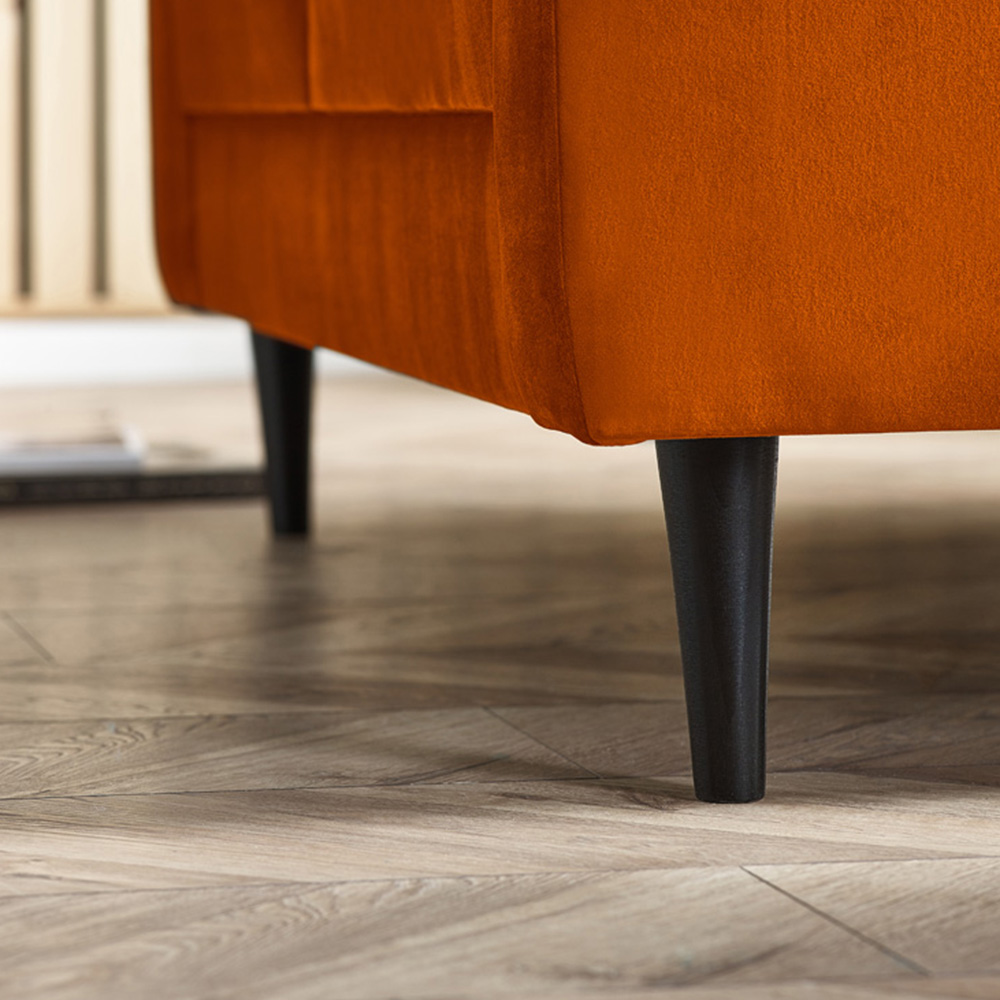 Furniturebox Josie 2 Seater Burnt Orange Velvet Sofa Image 3