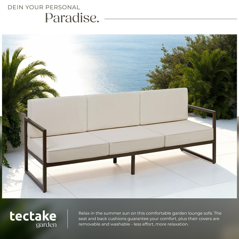 tectake Comosa 3 Seater Garden Sofa with Cushion Image 4