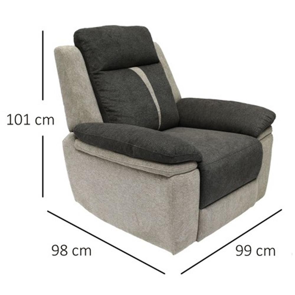 Comfy Living Grey Manual Recliner Chair Image 7
