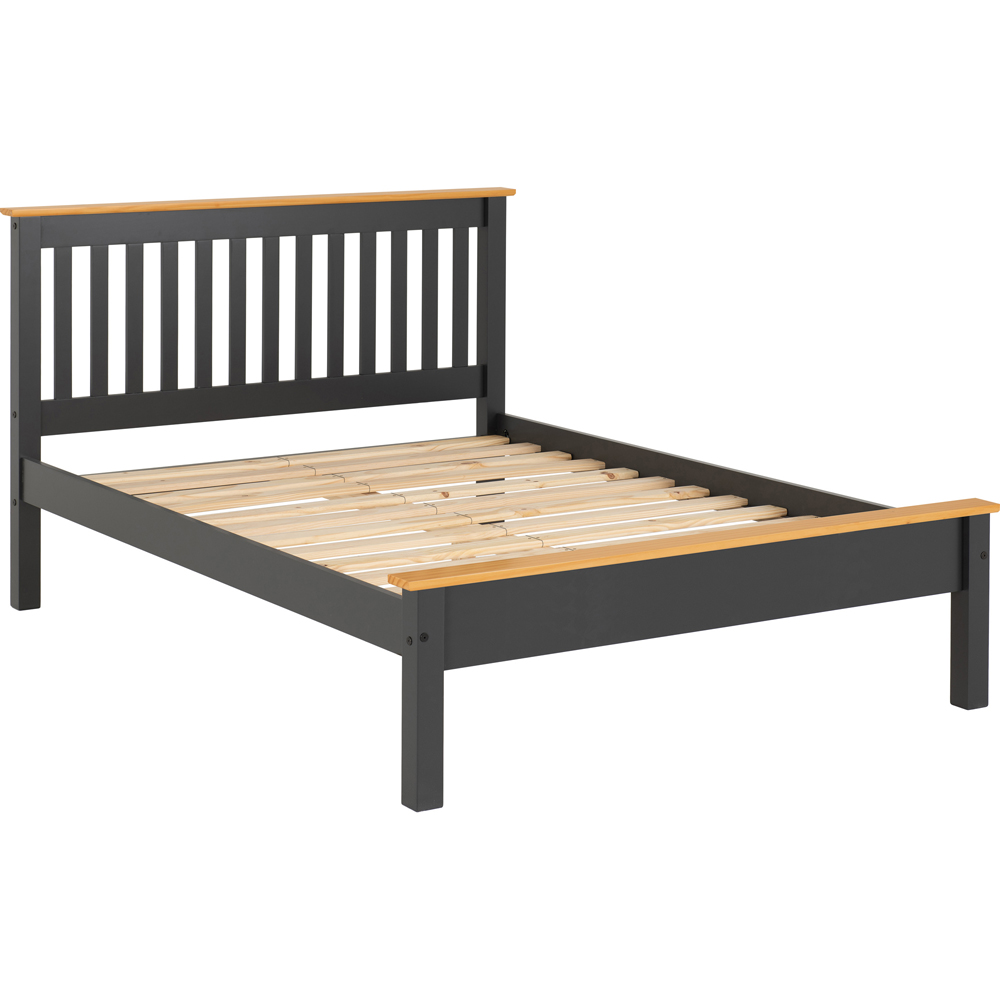 Seconique Monaco Double Grey and Oak Effect Low End Bed Image 2