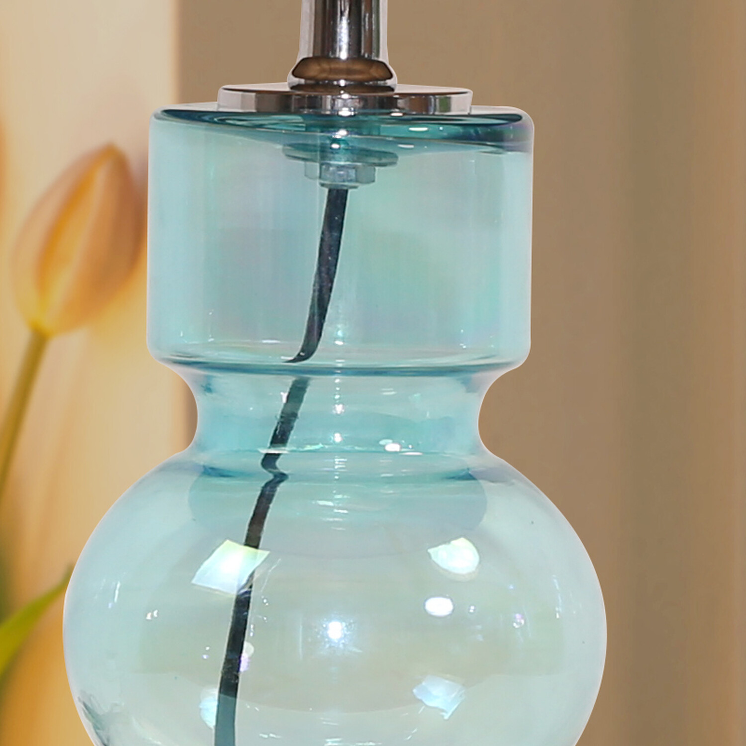 Harris Glass Table Lamp - Brown and Blue Image 3