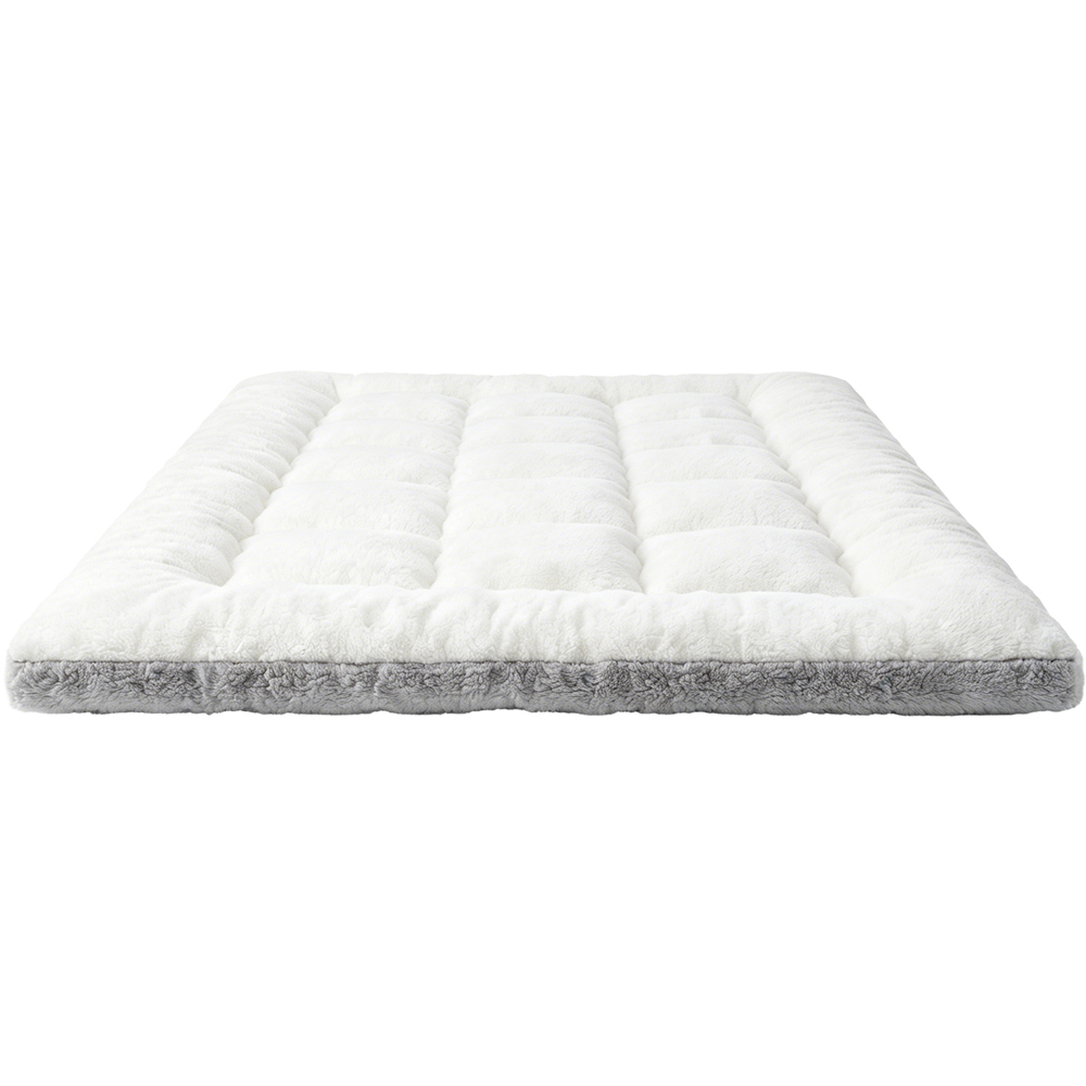 Living and Home King Size White and Grey Plush Quilted Mattress Topper Image 5