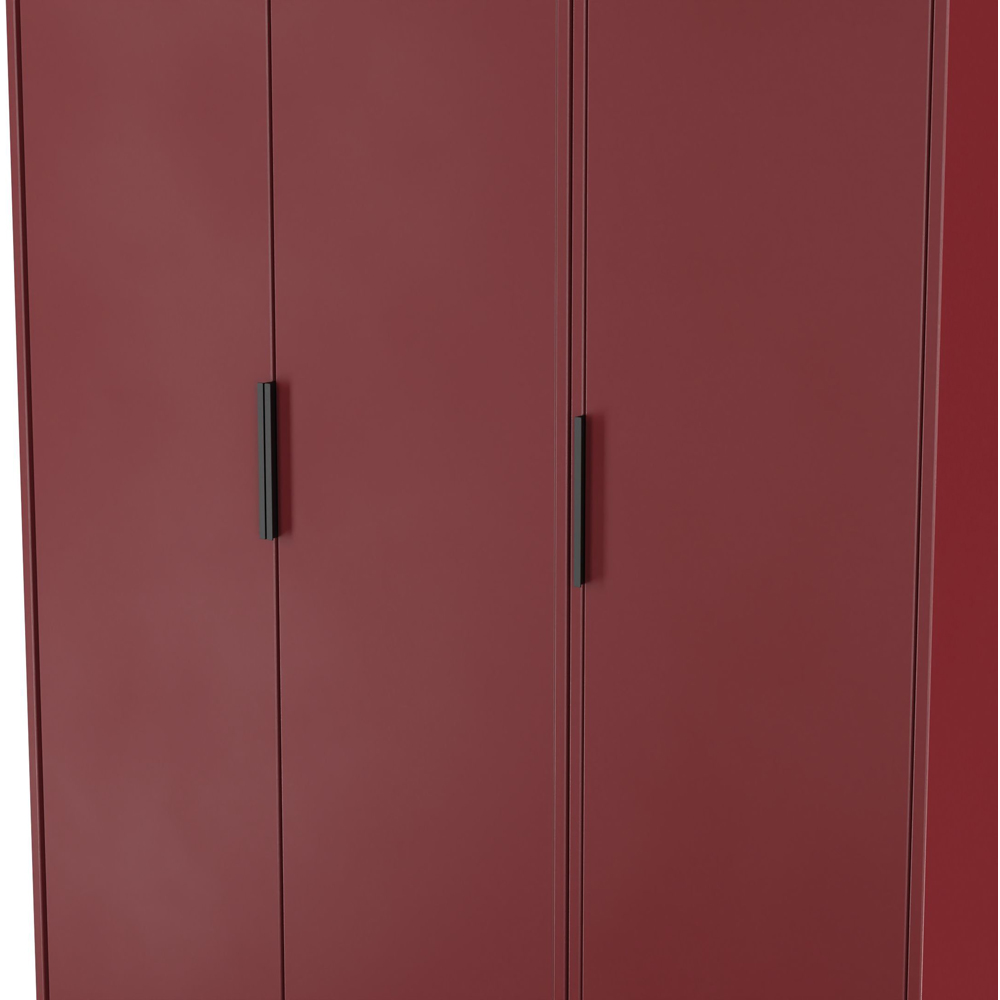 Crowndale Hong Kong 3 Door Red Matt Tall Wardrobe Ready Assembled Image 5