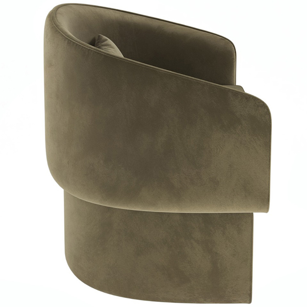 Solace+Co Lowen Khaki Velvet Accent Chair Image 3