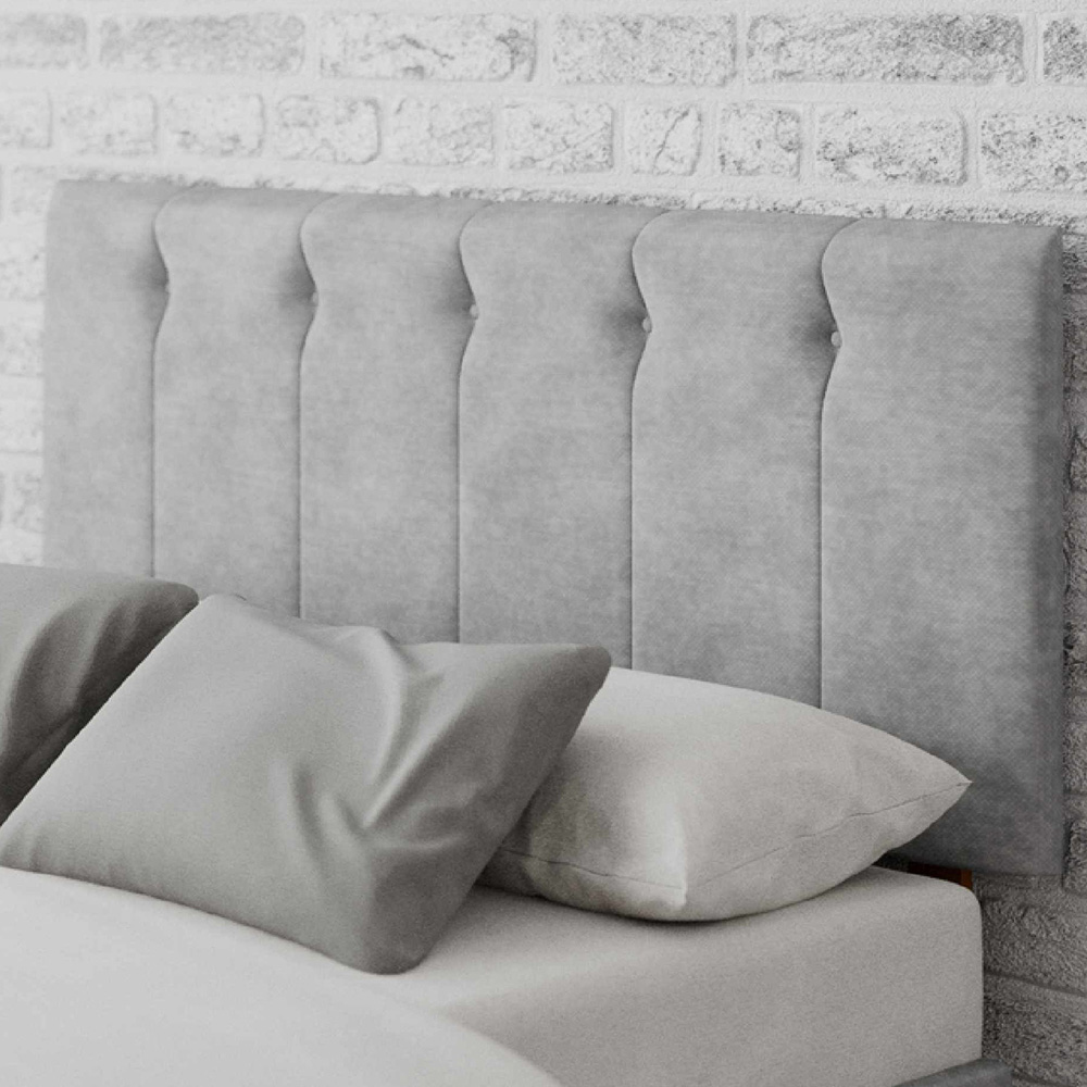 Aspire Furniture Hepburn Super King Size Silver Soft Touch Linen Headboard Image 1