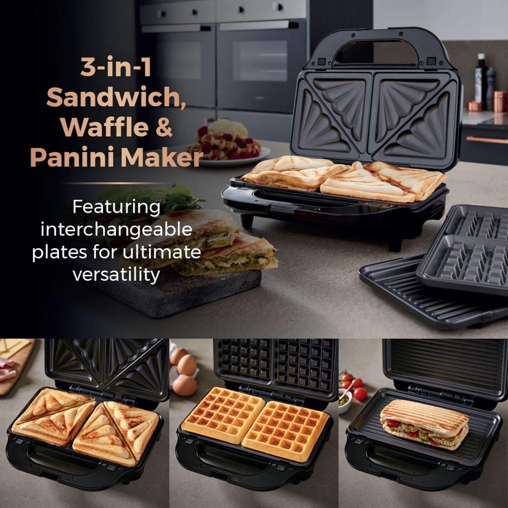 Tower 3 in 1 Gold Deep Fill Sandwich Maker Image 3