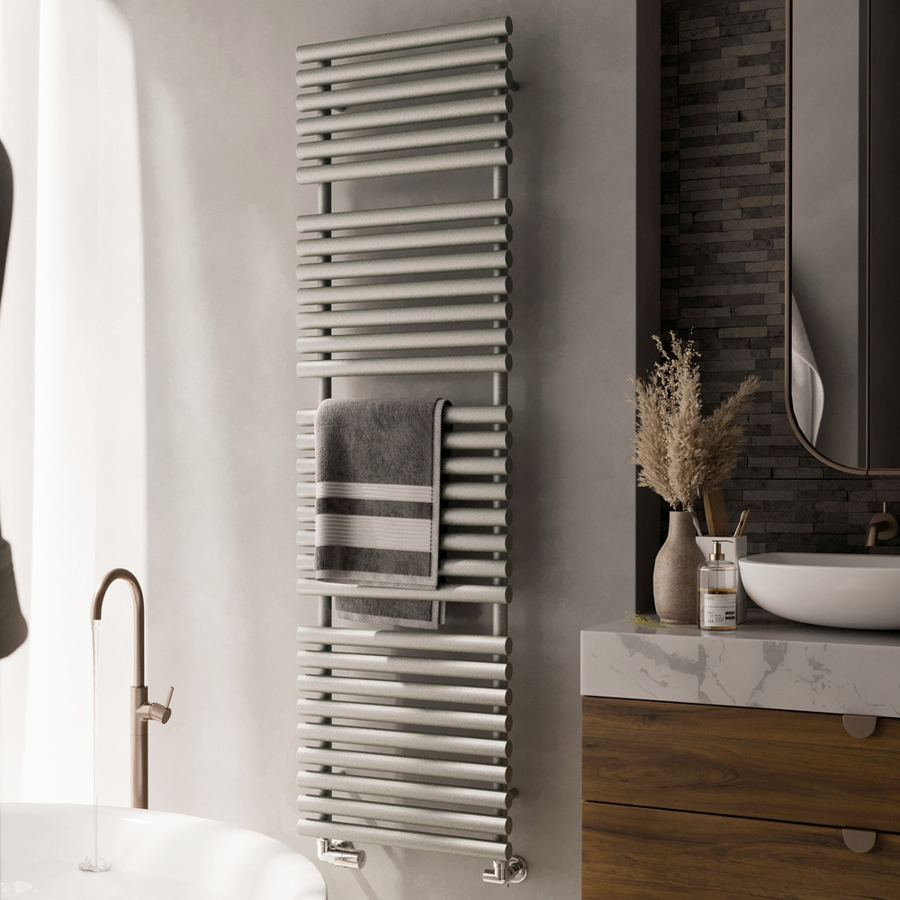 Terma Rolo Towel 3454BTU Salt n Pepper Heated Towel Rail 1800 x 520mm Image 2