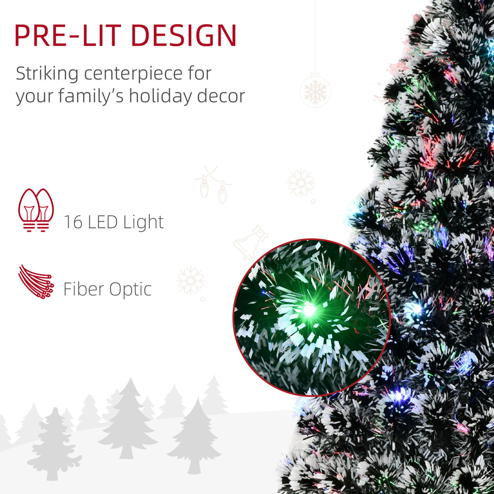 Everglow Fibre Optic LED Multicolour Artificial Christmas Tree 4ft Image 4