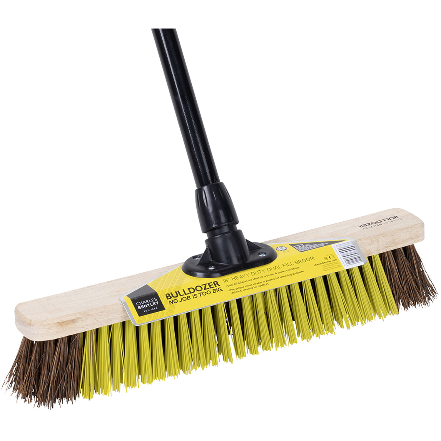Bulldozer HD Fill Broom Scraper 18 inch - Black and Yellow Image 4