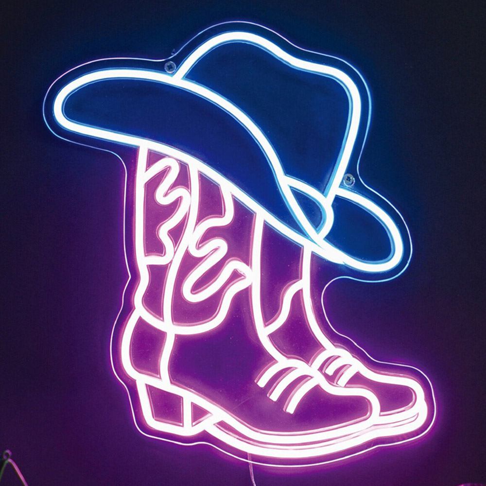 Cowboy Hat Pink Neon Sign Image 1