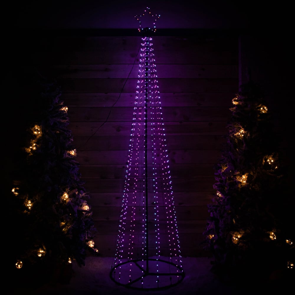 Samuel Alexander 835 Cool and Warm White LED Multi-Function Pyramid Christmas Cone Tree 8ft Image 2