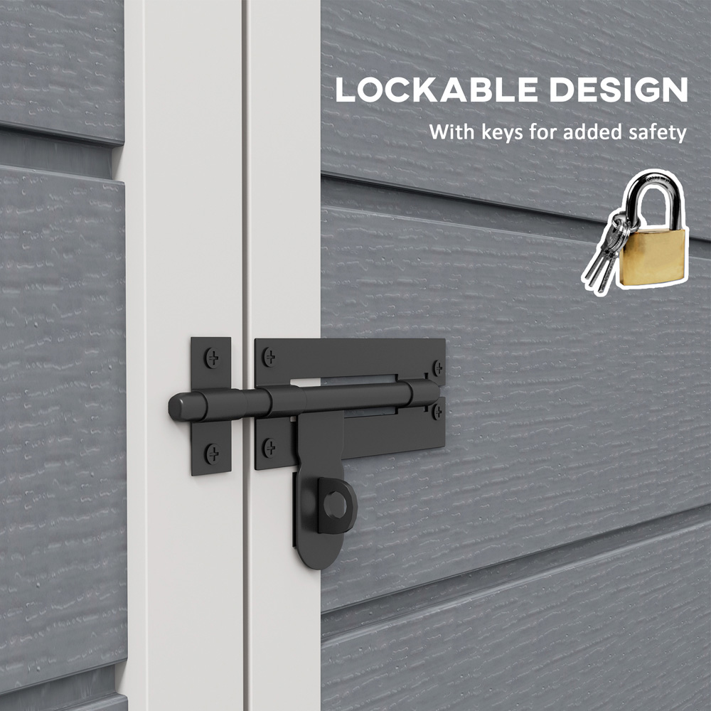 Outsunny 4 x 5ft Grey Vented Garden Storage Shed Image 7