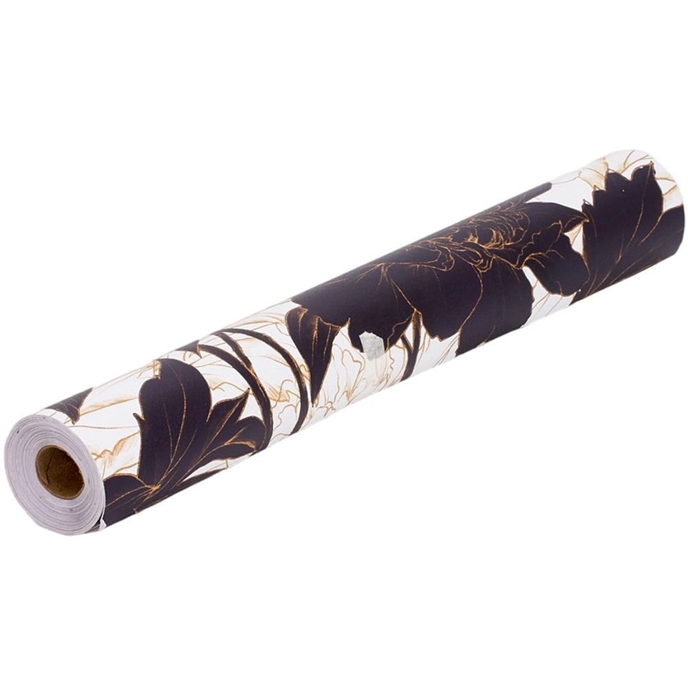Living and Home Floral Pattern Black and Gold Peel and Stick Wallpaper Image 3