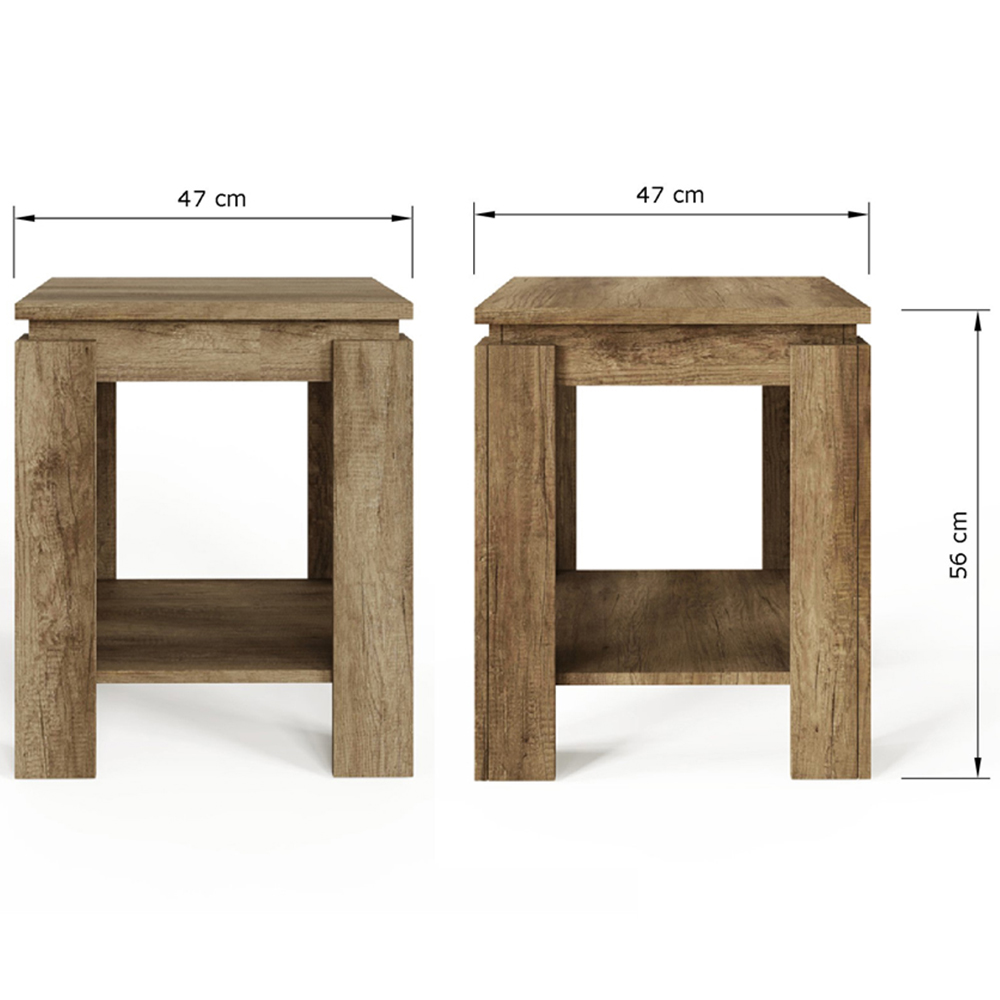 GFW Canyon Oak Grey Lamp Table Image 9