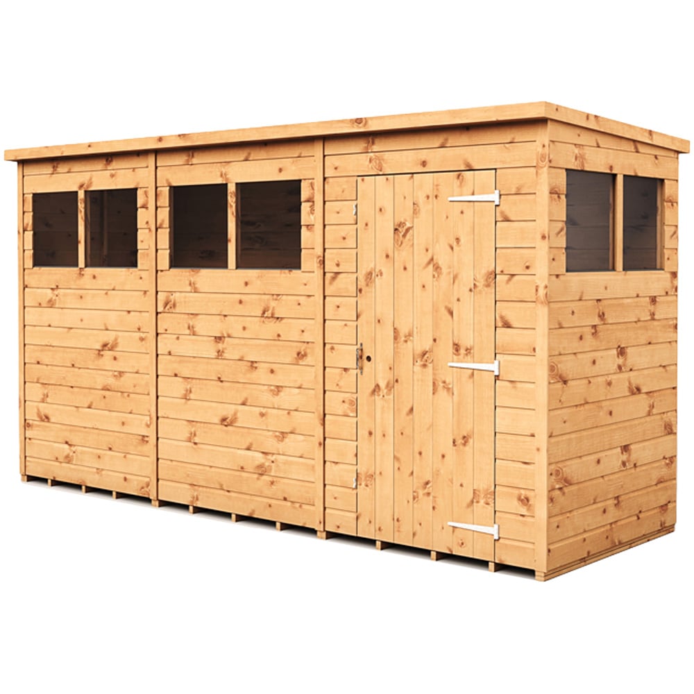Empire Sheds 12 x 4ft Tongue and Groove Wooden Pent Garden Shed Image 1