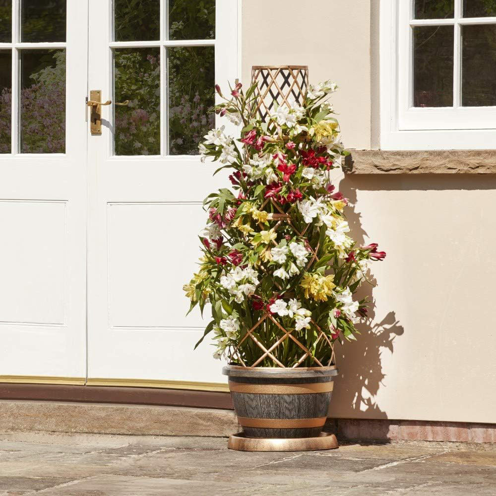 Garden Gear Wooden Barrel Effect Tower Plant Pot 37cm 2 Pack Image 5