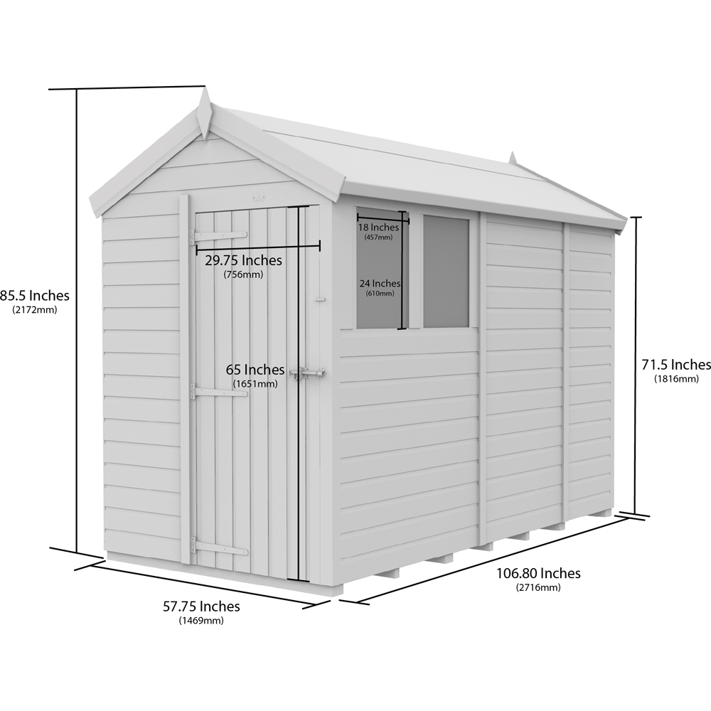 DIY Sheds 5 x 9ft Tongue and Groove Timber Apex Garden Shed Image 9