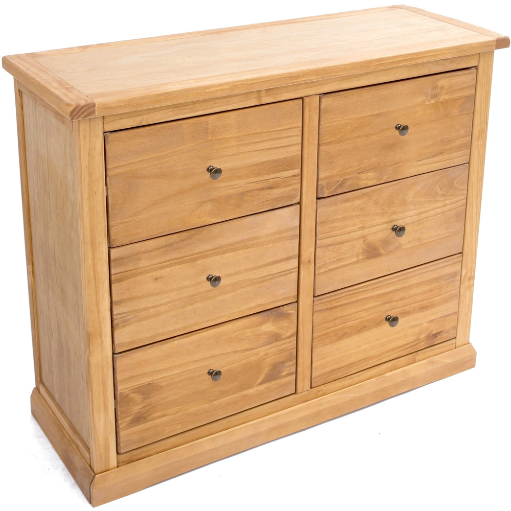 Cabinet Bits Lucca 6 Drawer Brown Brass Knob Chest of Drawers Image 4