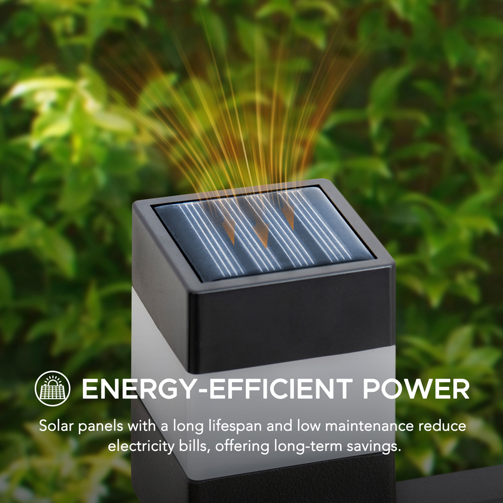 Sunjoy Cromwell Black Solar Border Fence Panel Image 4