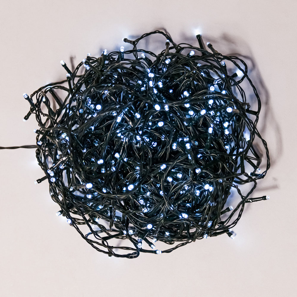 The Christmas Centre 200 Bright White LED Multifunction Green Cable String Light 20m Image 2