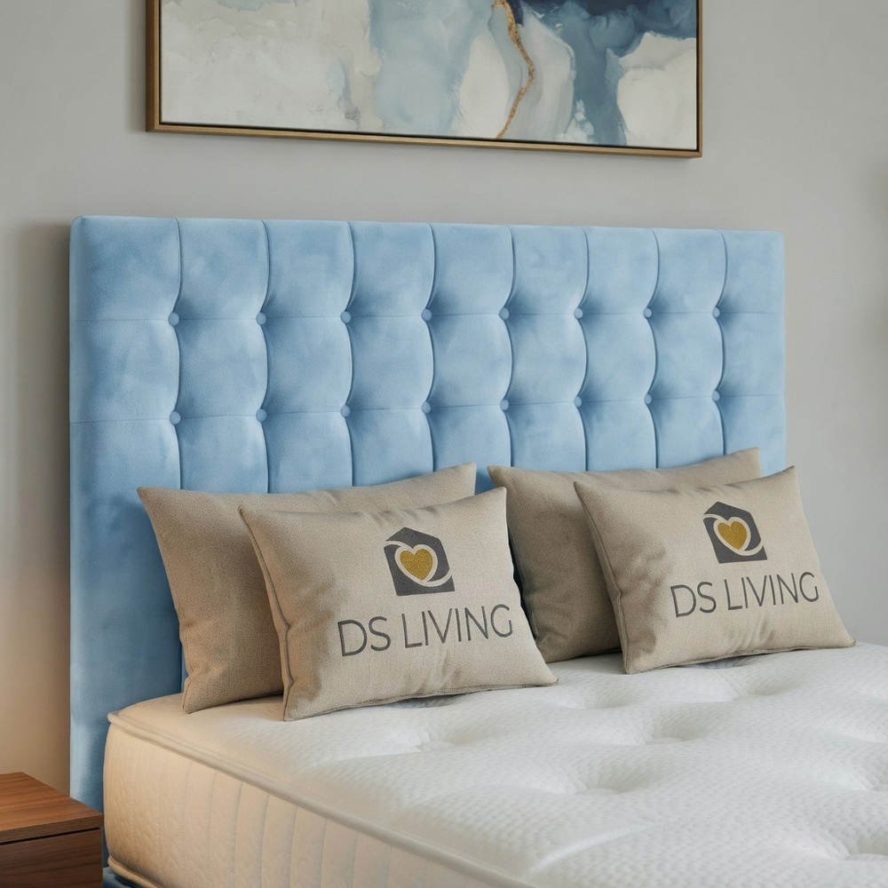 DS Living Casia Super King Size Sky Blue Plush Velvet Divan Bed with 4 Drawer Image 3