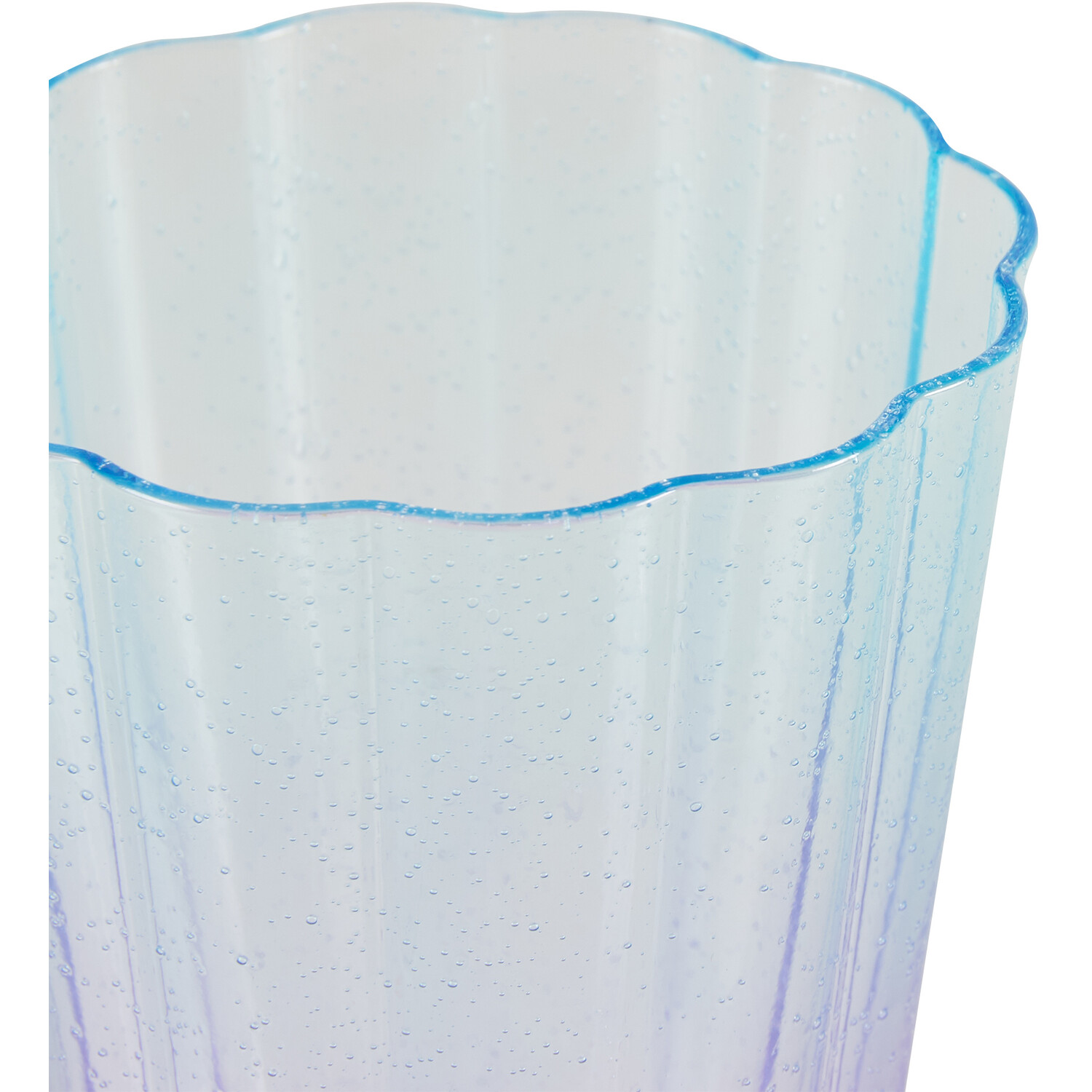 Floral Ombre Bubble Hiball Glass - Purple and Blue Image 2