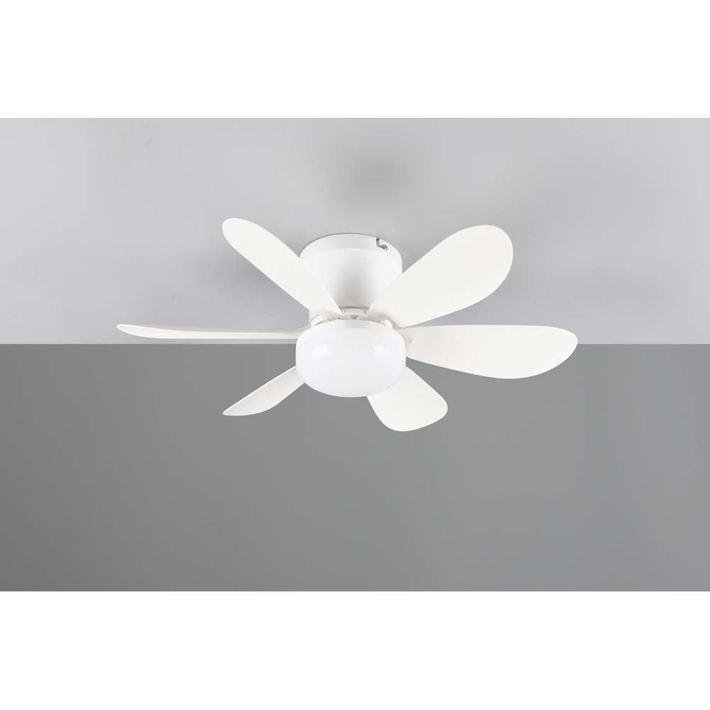 TRIO Lund Matt White Ceiling Fan with Integrated LED Light Image 4