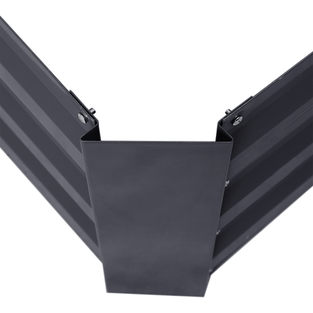 Living and Home Charcoal Black Galvanized Steel Outdoor Garden Bed 100 x 100cm Image 5