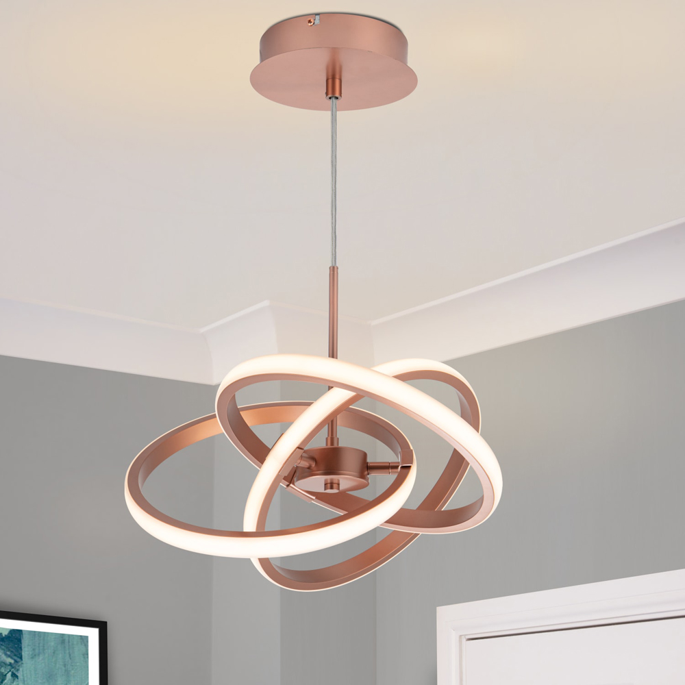 Cosylyte Ridgley 3 Ring Copper Asteroid LED Pendant Light Image 5