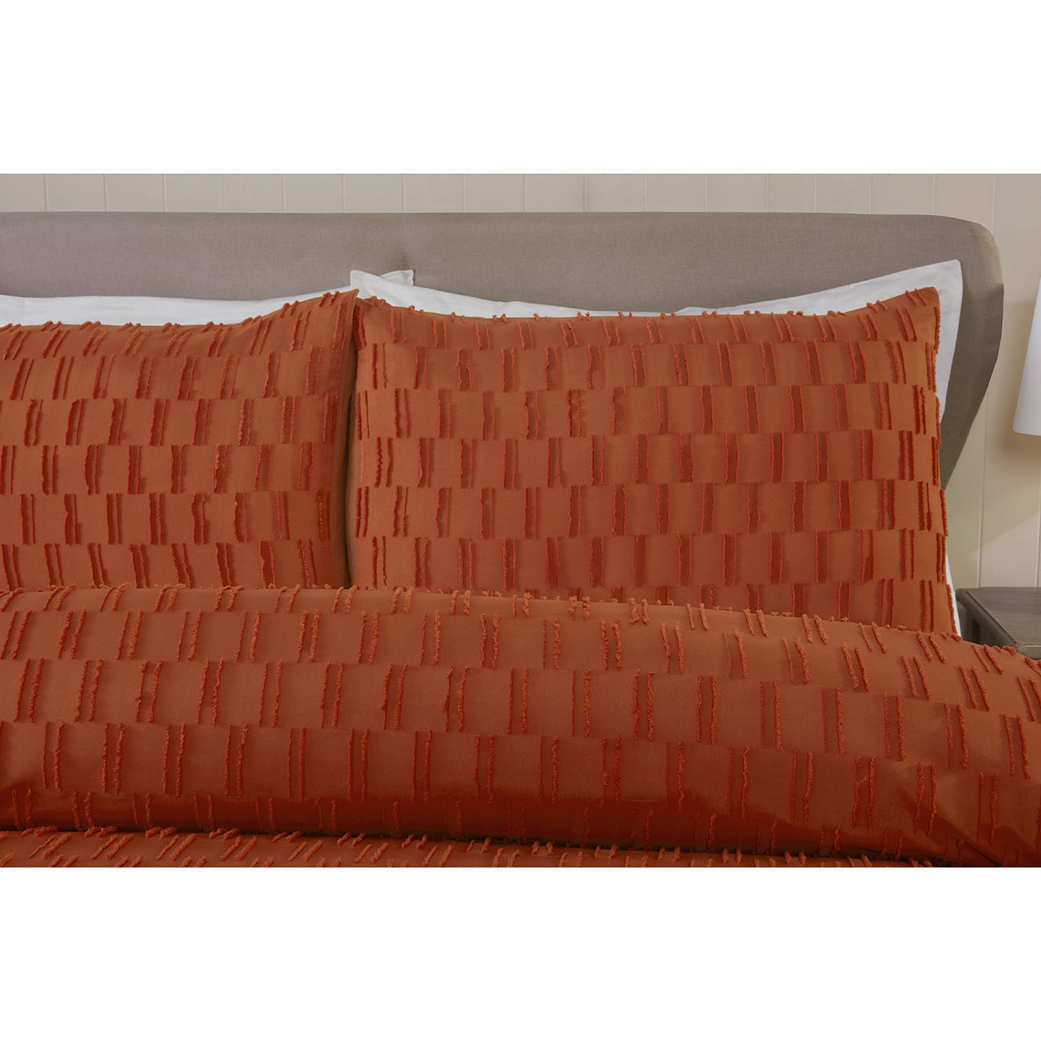 Copenhagen Rust Tufted Duvet Set - Rust / King Image 2