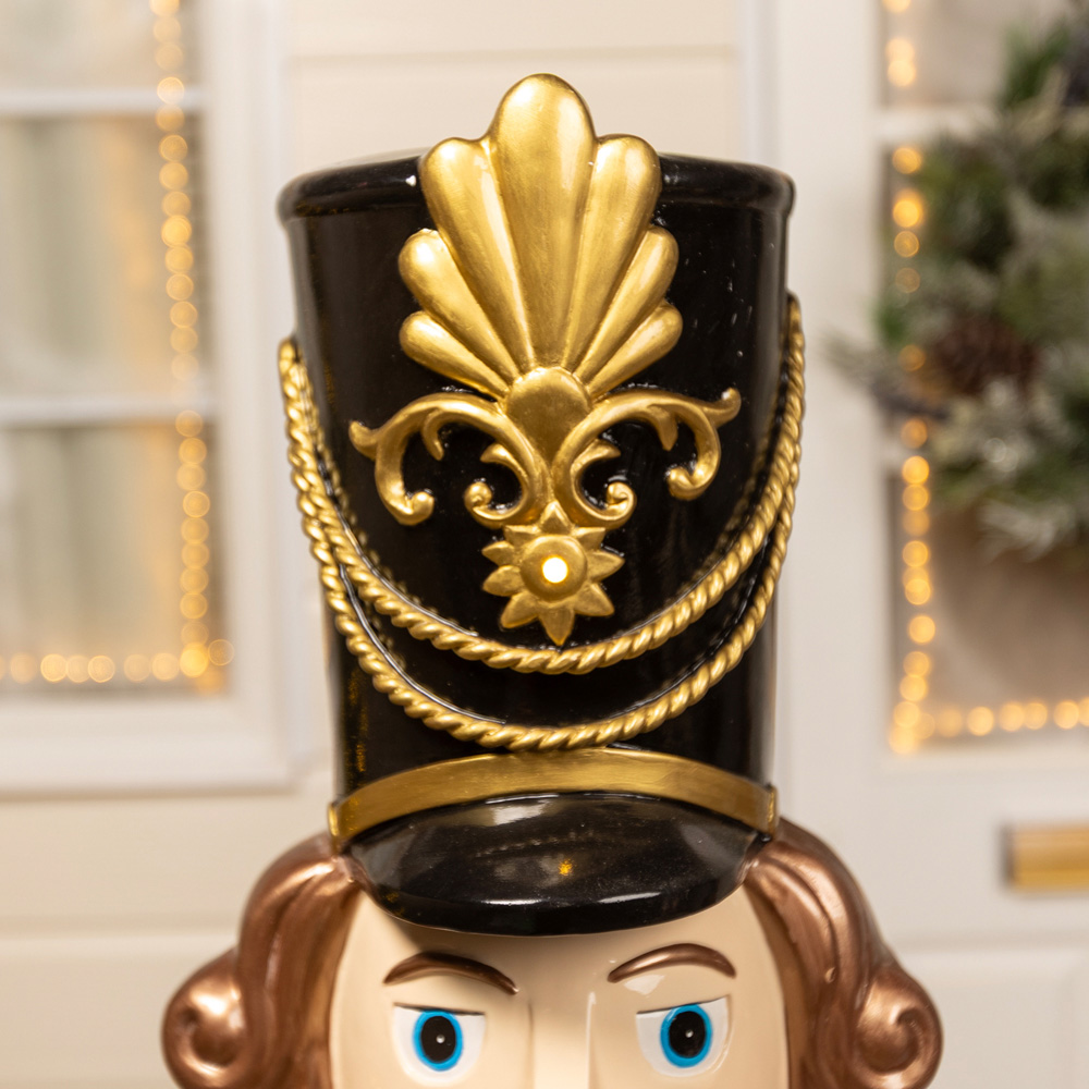 The Christmas Centre Red Black and Green LED Lights Traditional Nutcracker Soldier 5ft Image 5