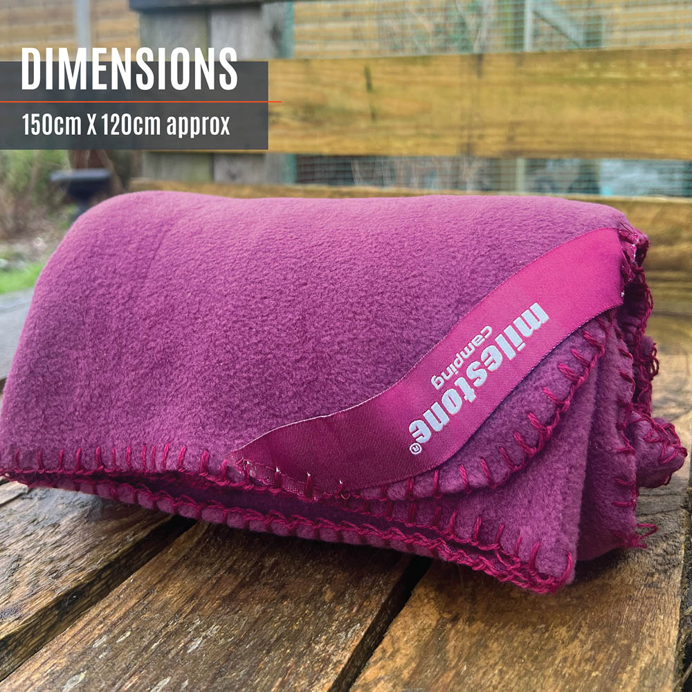 Milestone Camping Burgundy Thermal Fleece Blanket Image 7