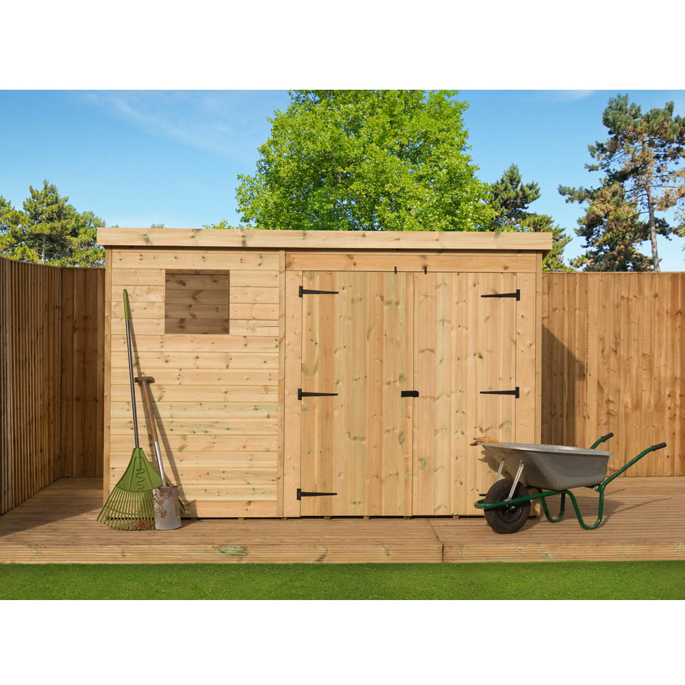 Empire Sheds 4000 10 x 5ft Double Door Tongue and Groove Wooden Pent Garden Shed Image 4