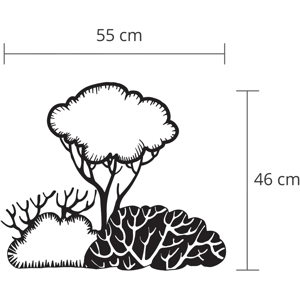 Decortie Bushes Black Metal Wall Art Ornament 46 x 55cm Image 6