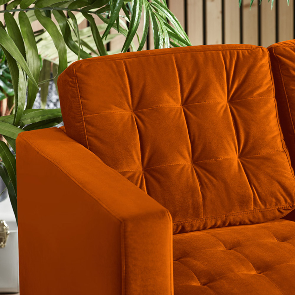 Furniturebox Josie 2 Seater Burnt Orange Velvet Sofa Image 2