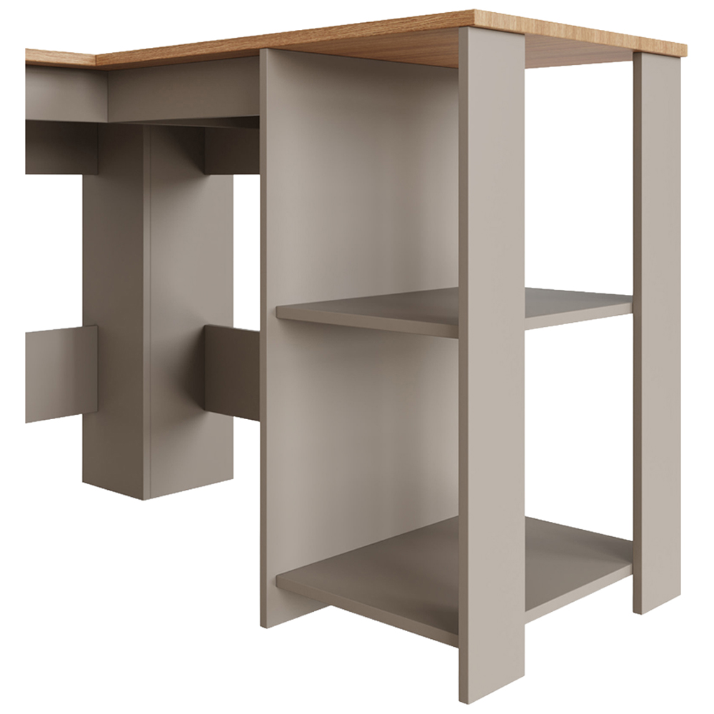 GFW Lancaster 2 Shelf Corner Computer Desk Grey Image 4