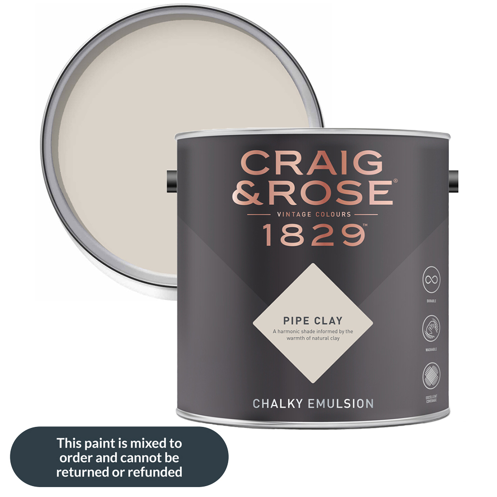 Craig & Rose Walls and Ceilings Pipe Clay Chalky Matt Emulsion Paint 2.5L Image 1