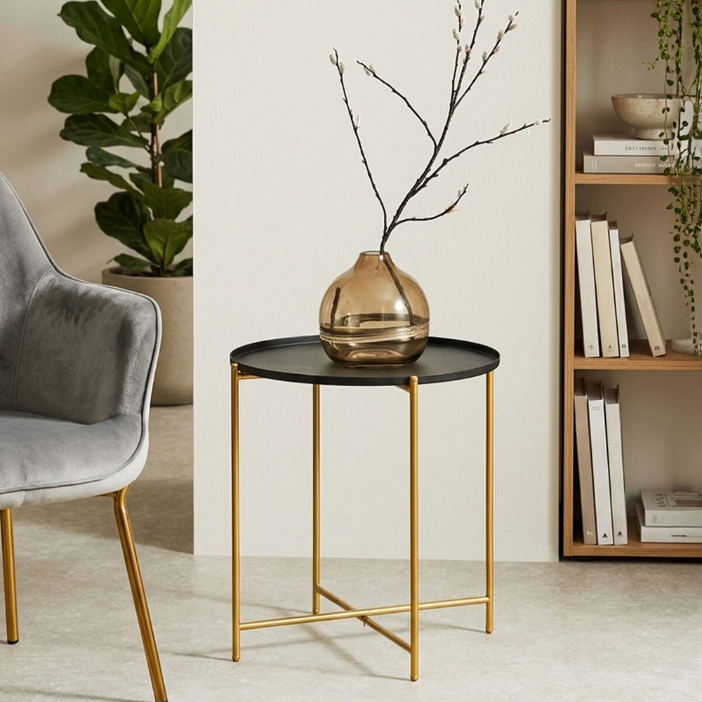 Premier Housewares Black Top Side Table Image 4