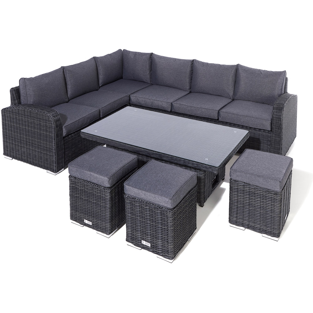 Rowlinson Thornbury 9 Seater Rattan Weave Corner Adjustable Sofa Dining Set Grey Image 4